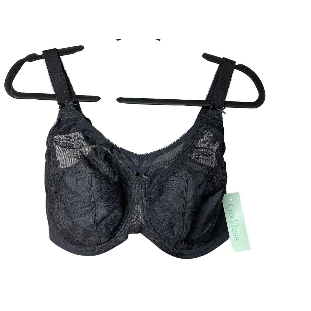 Goddess Alice Underwire Full Cup Bra GD6041 Black Women's US 38H 38 H NEW NWT